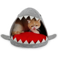 Shark Design Cat Bed Cave Shark Pet House con cojín extraíble